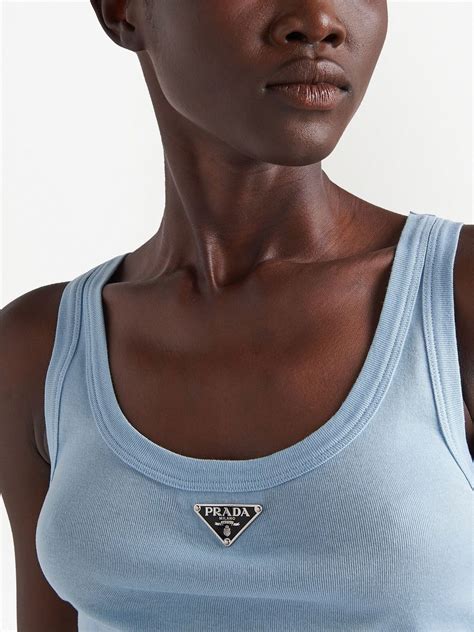 prada logo plaque tank top|prada vest.